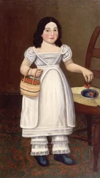 Girl in White With Cherries
